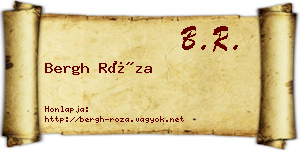 Bergh Róza névjegykártya